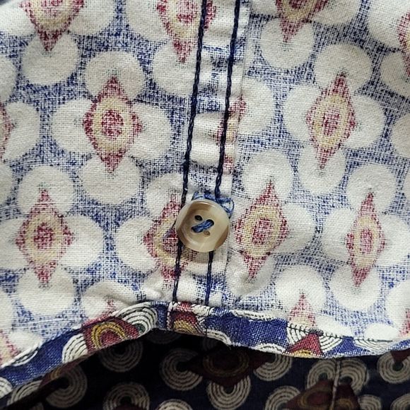 Red Eye Vintage Marc Daniels Mens L Button Down Long Sleeve Shirt Retro Pattern - Picture 8 of 9